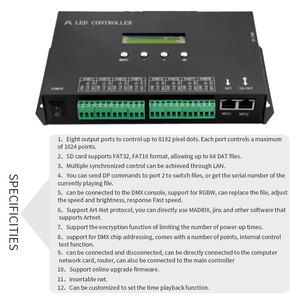 H807SA 8CH <strong>WS2811</strong> WS2812B Art-Net <strong>DMX512</strong> SPI <strong>LED</strong> <strong>Controller</strong> WS2812 WS2813 WS2815 APA102 Pixel <strong>LED</strong> <strong>Controller</strong> DC5-24V - Product Image 6