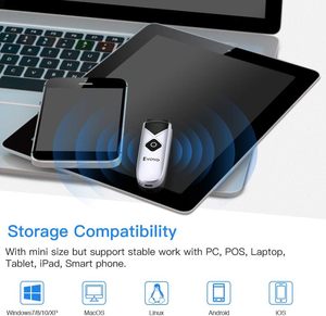 Eyoyo-Mini lector de código de barras, escáner de código de barras, 1D, 2D, inalámbrico, Bluetooth, para teléfono, tableta y PC - Product Image 6
