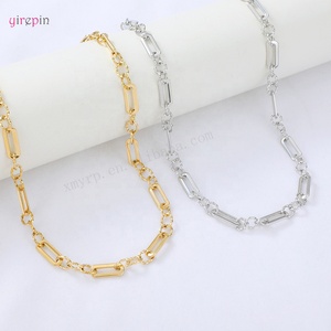 New Models Stainless Steel Rectangular Twist Geometric <strong>Chain</strong> Splicing Necklace Never Fade Clavicle <strong>Chain</strong>