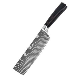 Yüksek kaliteli çok fonksiyonlu şam çelik şefin bıçak seti ahşap saplı özelleştirilebilir OEM mutfak bıçağı - Product Image 3