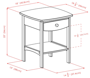 Gỗ tự nhiên cong cuối bảng/đêm đứng với một ngăn kéo, màu nâu, bàn gỗ cho phòng ngủ, phòng khách, văn phòng - Product Image 3