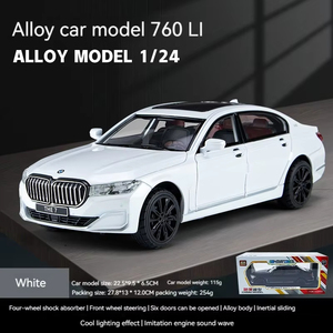 1:24 Scale Diecast <strong>Model</strong> for BWM 760LI Metal Toy Car with Sound &amp; Light Pullback Decorative Ornament Coche Modelo Del Metal - Product Image 6