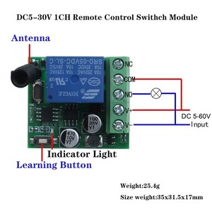 433Mhz DC 12V 5V-30V 1CH универсальный беспроводной пульт дистанционного управления релейный модуль приемника RF передатчик - Product Image 2