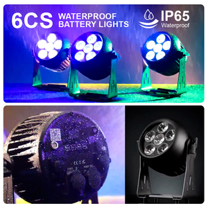 RGBWAP 6in1 OUTDOOR 6x20w LEDパーライトバッテリー & ワイヤレス