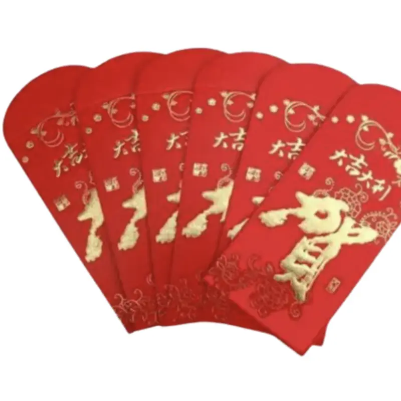 Customized Velvet Hot Stamp Red Envelopes Chinese New Year 2024 Lucky Money Envelope Hongbao