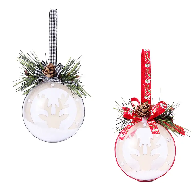 Top Qualité 8cm De Noël PVC Boule Ornement Mat Globe Sphère Avec Des Fleurs Rouges Pour La Décoration D'arbre