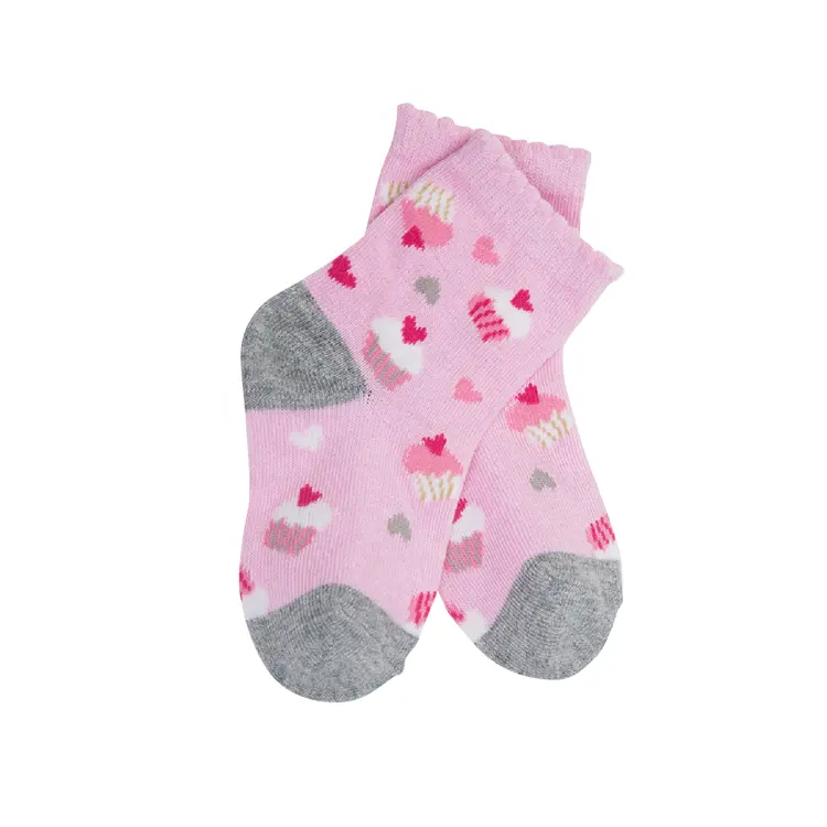 OEM-Calcetines rosas de algodón orgánico para niños, 12-24 meses