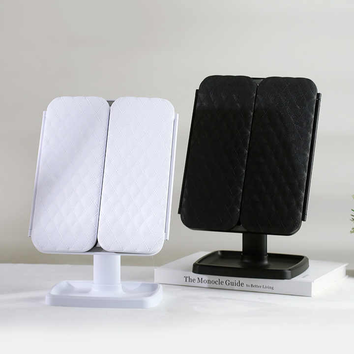Magnifying Folding Tabletop Led Lighting Foldable Desktop Beauty Equipment Rechargeable Makeup Device Cosmetic LED Mirror