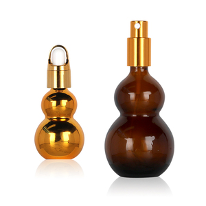 10ml 15ml 20ml 30ml 50ml 100ml Shiny Electroplate Gold <strong>Gourd</strong> Glass Dropper Bottles for Essential <strong>Oil</strong> - Product Image 3
