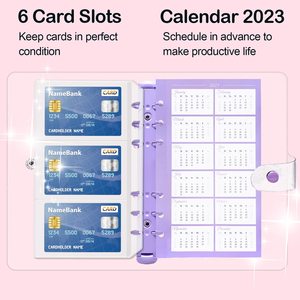 Atacado Custom Printing <span class=keywords><strong>A5</strong></span> <span class=keywords><strong>A6</strong></span> <span class=keywords><strong>A7</strong></span> Budget Binder Planner Notebook com adesivos