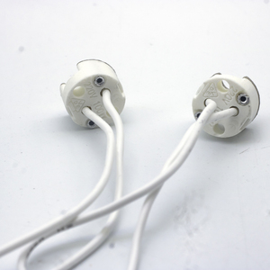 GU5.3 G4 <strong>MR11</strong> MR16 Light Socket with Wires <strong>Ceramic</strong> Body with Mica Covers for Light Bulbs 15CM Length - Product Image 2