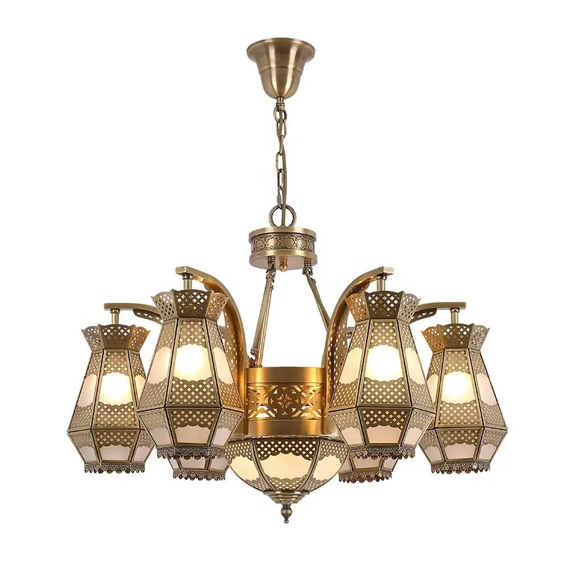 Lampadario a LED Vintage in stile vintage stile mediterraneo arabiano lampada decorativa in rame lampadario marocchino