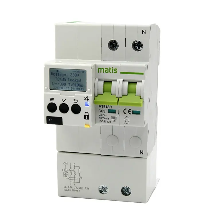 Vendite calde regolabile over under voltage protector circuit breaker con timer