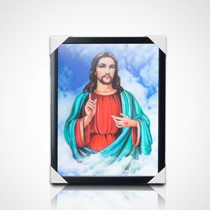 3d 透镜印刷耶稣与基督教 5d 宗教墙海报框架