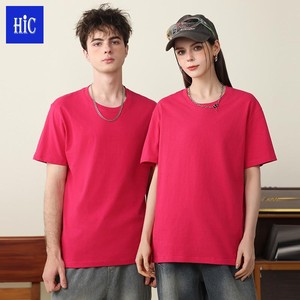 HIC <span class=keywords><strong>2025</strong></span> yeni 200gram düz renk boş % 100% pamuk boy kısa kollu erkek t-shirt