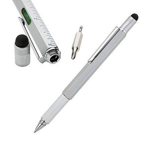 卡内塔定制标志多功能6合1工具笔金属尺螺丝刀手写笔圆珠笔 - Product Image 1