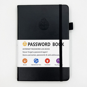 Fabrika hazır B6 boyutu deri kılıf kayış ile şifre kitap İngilizce dizüstü kitap özelleştirilebilir logo ile - Product Image 6