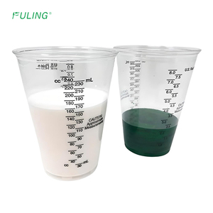 ML & OZプラスチックミキシングカップの充填測定10オンスの段階的透明プラスチック計量カップ - Product Image 3