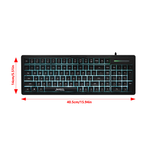 Jedel 102 teclas de iluminación USB con cable teclado de membrana de oficina con luz lateral teclado personalizado Color teclado para juegos de ordenador