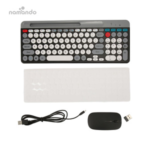 <strong>Multimedia</strong> USB Wireless <strong>Keyboard</strong> and Quiet Typing Full Size Ergonomic <strong>Computer</strong> <strong>Keyboard</strong> with Wrist Rest for Laptop Chrome - Product Image 5