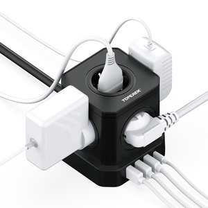 Regleta de viaje con enchufe de extensión inteligente, Protector Universal contra sobretensiones, 5 salidas, USB-C - Product Image 6