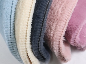 Kaliteli yumuşak faux tavşan kürk % 100% Polyester yumuşak sahte kürk suni peluş giysiler için - Product Image 3