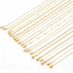 Waterproof PVD 18K Gold Plated Stainless Steel <strong>Cross</strong> Snake Bone Wave Twist Box Choker Chains Necklaces <strong>for</strong> Jewelry DIY Making - Product Image 3