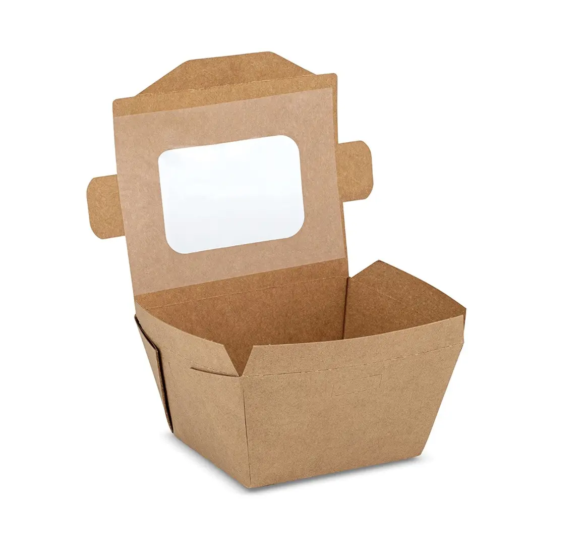 Boîte à lunch en papier micro-ondable, 50 pièces, conserver les aliments sans danger, en carlin, avec fenêtre