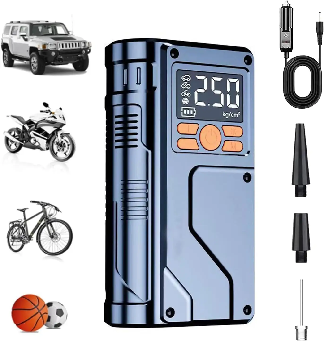 new portable multi-function best 12V car battery jump starter with air compressor pump tyre inflator power bank station pack kit