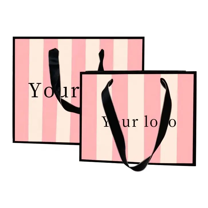 Sacchetto di carta per lo Shopping regalo con Logo di lusso personalizzato borsa per imballaggio abbigliamento alla moda