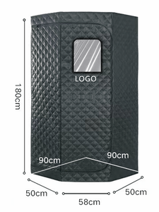 <strong>Portable</strong> Full-Size Acrylic Steam Sauna Room Spa with Steam Generator and <strong>Control</strong> Panel for 2 People for Apartment Use - Product Image 3