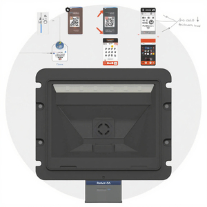 MF61 Omnidireccional 1D 2D Código QR PDF417 Passport MRZ Escáner de código de barras con USB RS232 CCD Fuente de luz Lector de quiosco de autoservicio