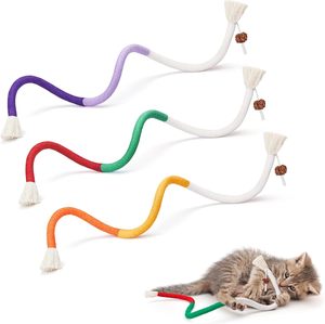 Interactive <strong>Safe</strong> Teeth Cleaning Cat Nip Toys Chew Ropes 3Pcs with Refillable Natural <strong>Catnip</strong> for Indoor Kittens