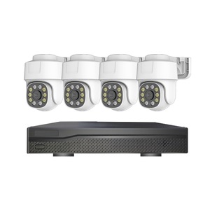 Sistema de cámara CCTV de seguridad para el hogar POE PTZ de 4*3MP con visión nocturna, Voz bidireccional para monitoreo de seguridad en el hogar, almacenamiento de datos en la nube - Product Image 1