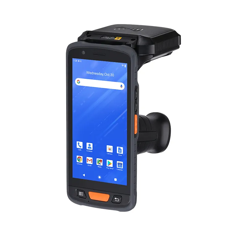 ทนทาน PDA อุปกรณ์เสริม NFC LF HF UHF เครื่องอ่าน RFID มือถือคอมพิวเตอร์มือถือ Android 4G LTE เครื่องสแกนบาร์โค้ดอุตสาหกรรม IP67 เกรด