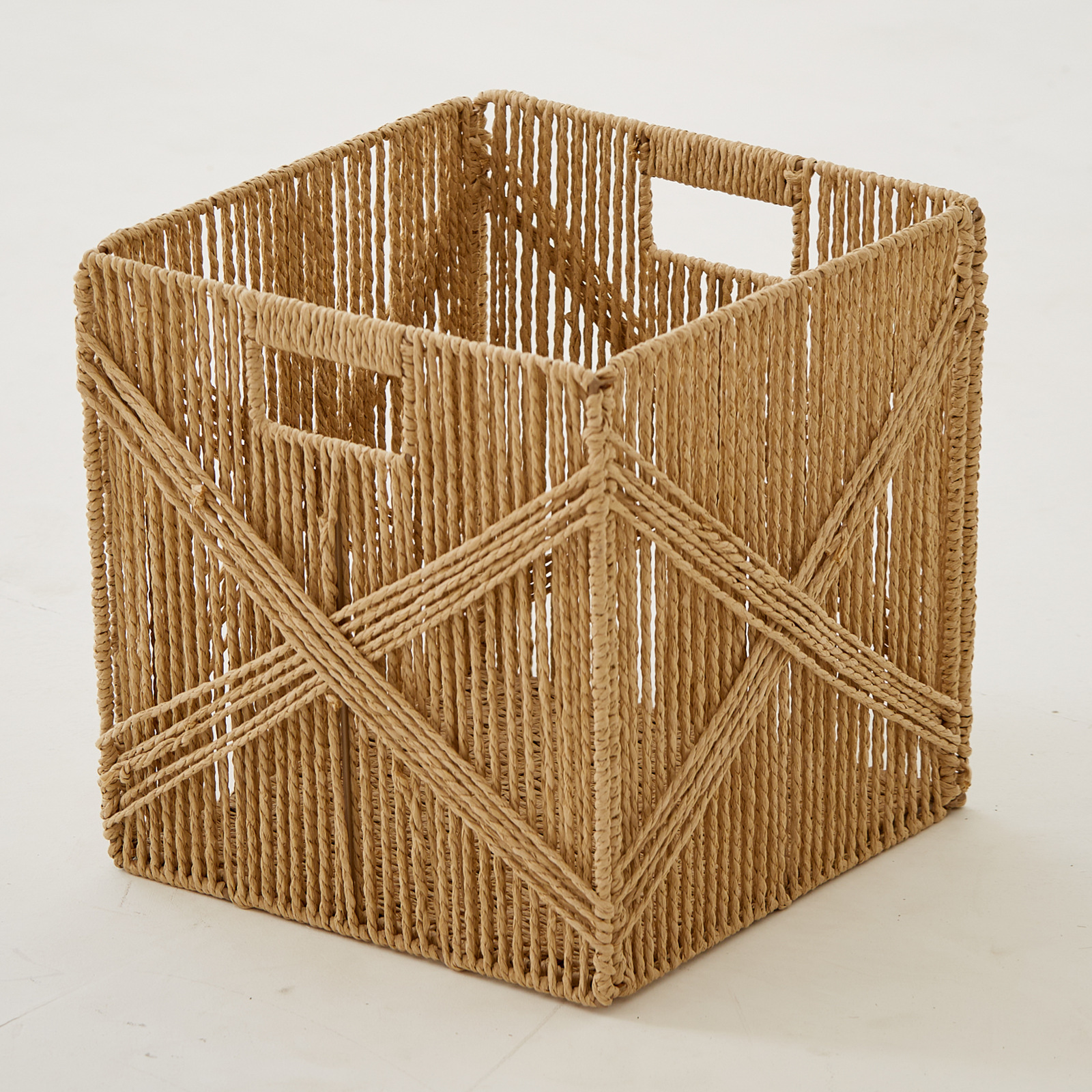 Panier en corde de papier tressée simple
