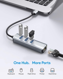 USB 3.0 Gigabit Ethernet Adapter Scheda di Rete con 3 Porte USB 3.0 HUB per PC Desktop e Laptop e Notebook E più - Product Image 2