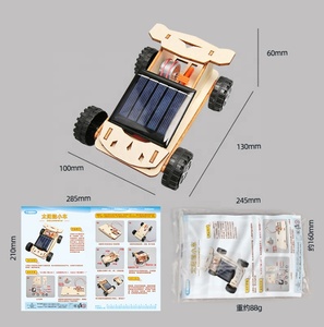 DIY ahşap güneş araba bilim deney modeli bina projeleri kiti hareketli güneş enerjisi RC araba eğitici oyuncak çocuklar için - Product Image 6