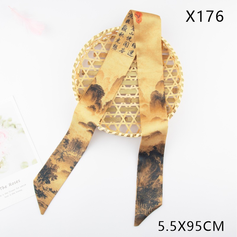 X176 twill chinese style autumn scenery of streams and mountains