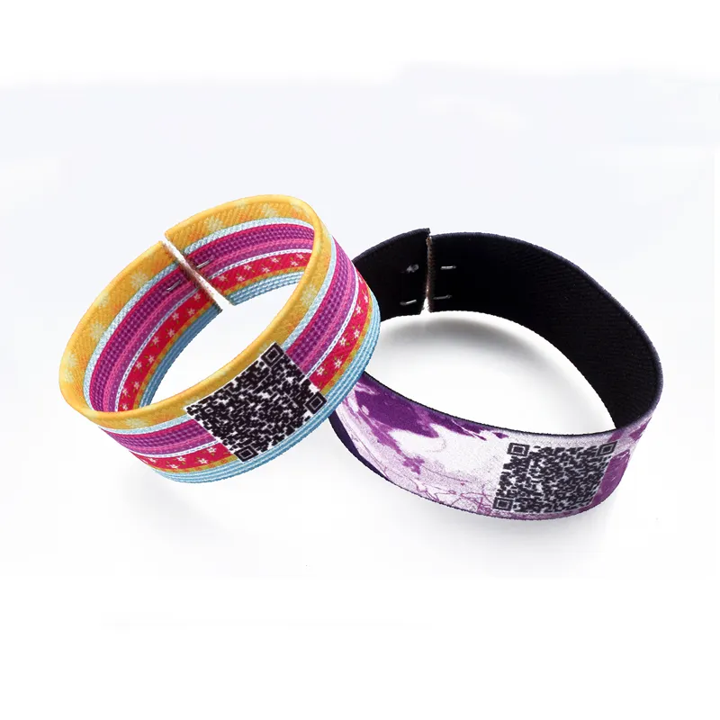 Customize Cheap Custom Polyester Bracelet Fashion Elastic Wrist Band /Woven NFC Wristband