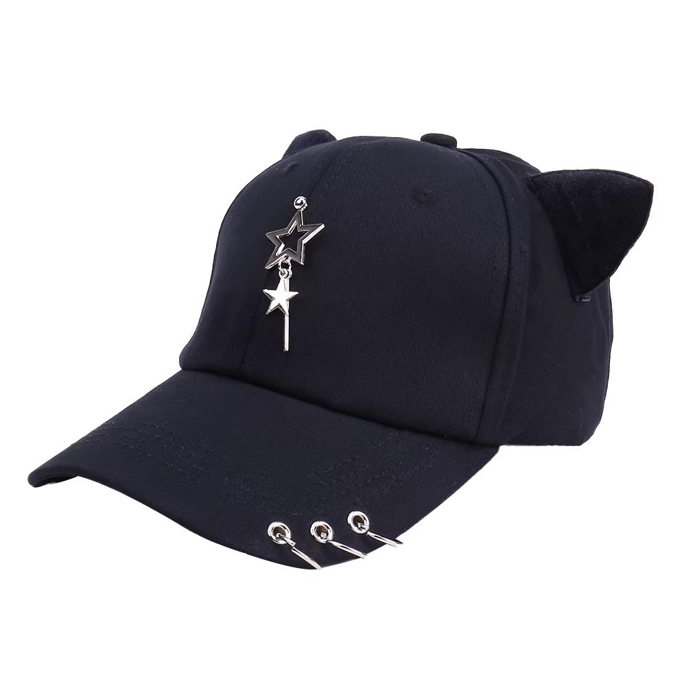 Cat ears baseball black-double stars