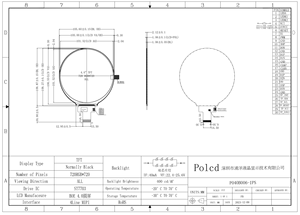 Polcd 4 Zoll rundes kreisförmiges TFT-Display 720 x 720 MIPI Schnittstelle 30 Pins ST7703 TFT-LCD-Bildschirmmodul - Product Image 6