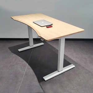 Dual Leg 2-Stage Pneumatic Adjustable Height Home/Office/Study <strong>Computer</strong> Lifting Desk Modern Design with Iron &amp; MDF Materials - Product Image 4