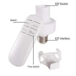 433 MHz E27 Lampenhalter drahtlose Fernbedienung mit 60 Min 30 Min E27 110 V / 220 V Steckschalter Steckdose Fernsteuerung Schalter Lichter