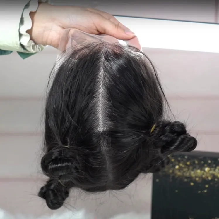 Pelucas de cabello humano con encaje completo para mujeres, pelo brasileño liso, transparente, HD 360, color negro natural