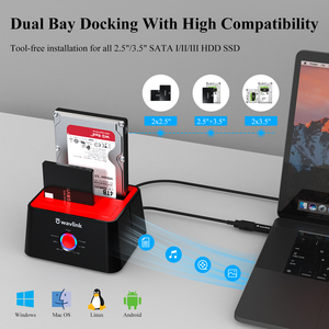 Wavlink 3.0 USB st334ua để Sata I/II/III 2.5 3.5 inch đĩa cứng duplicator bản sao kép bay ổ cứng DOCKING STATION - Product Image 5