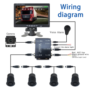 4 <strong>Sensor</strong> LED Display 7 Inch <strong>Wireless</strong> Monitor Car <strong>Reverse</strong> Rear View Backup Camera Monitor <strong>System</strong> for Bus Truck Reversing Aid - Product Image 3