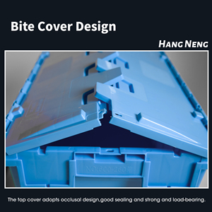 Heavy-Duty rắn nhựa Tote hộp lưu trữ với kèm theo nắp có thể tái chế Stackable Crate cho hậu cần và di chuyển <span class=keywords><strong>container</strong></span> - Product Image 5