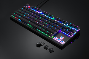 Teclado pequeño personalizado de fábrica, 87 teclas, Rosa, con cable, mecánico, RGB, translúcido, idioma ruso, para videojuegos - Product Image 4