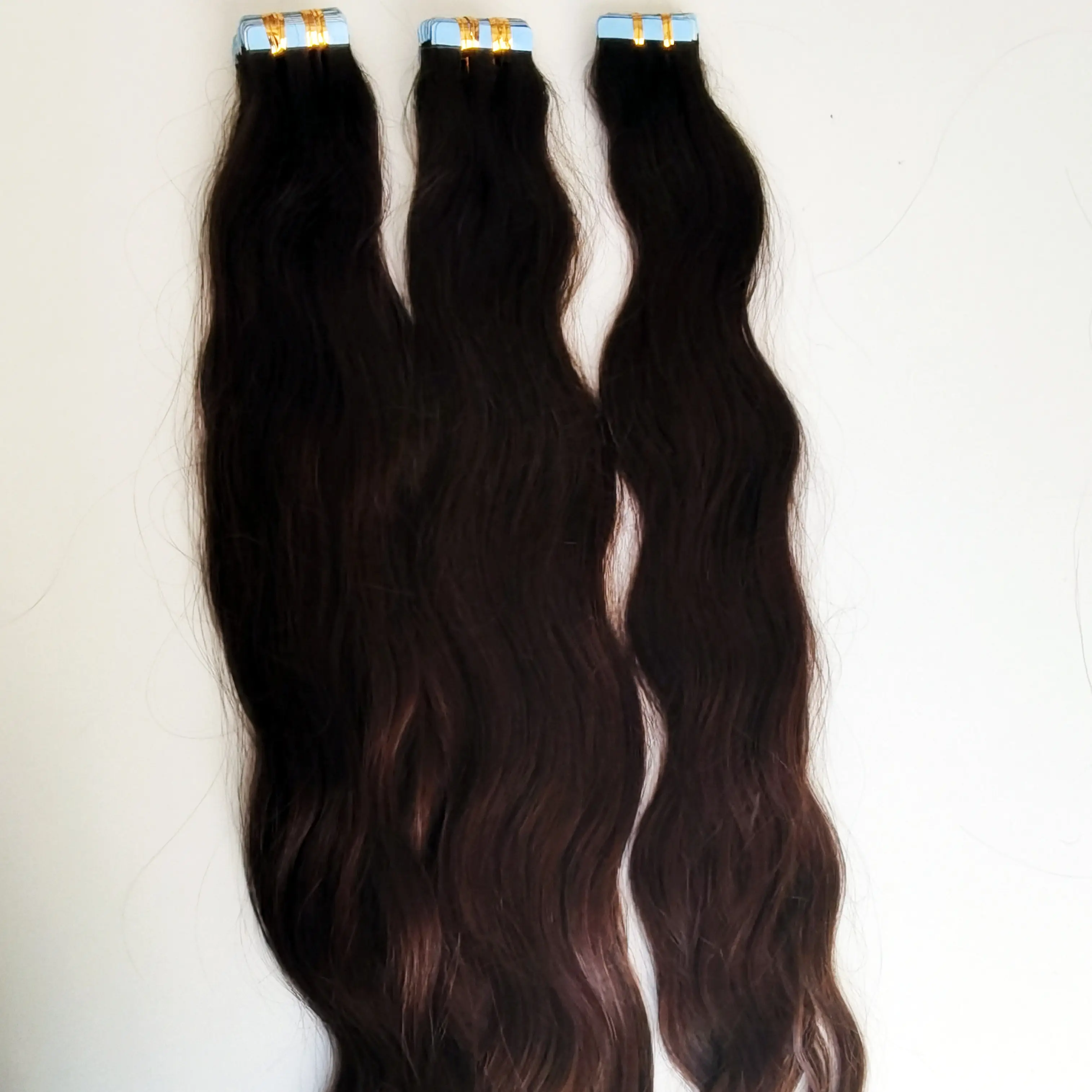 Vente en gros de ruban de trame de peau de cheveux européens dans les extensions 100 ruban de cheveux humains dans les extensions de cheveux humains